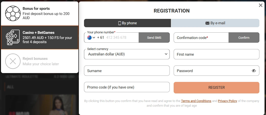 Bizbet Login on Mobile