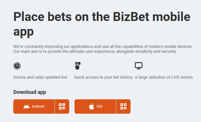 Bizbet Mobile Download Options