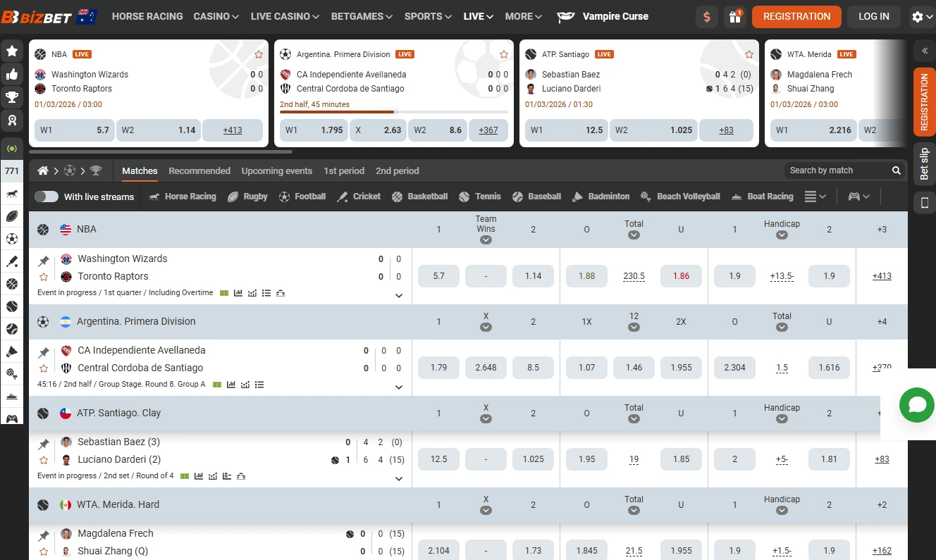 Live sport betting Australia