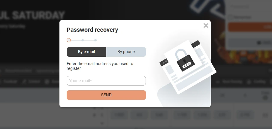 BizBet login password recovery